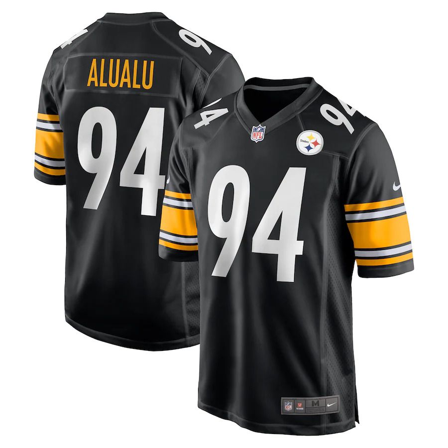 Men Pittsburgh Steelers #94 Tyson Alualu Nike Black Game NFL Jersey
